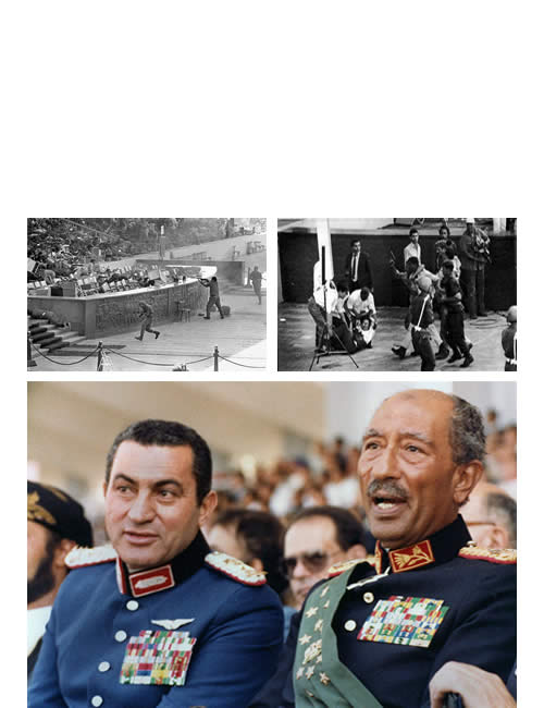 Hosni Mubarak, y Anuar el Sadat,